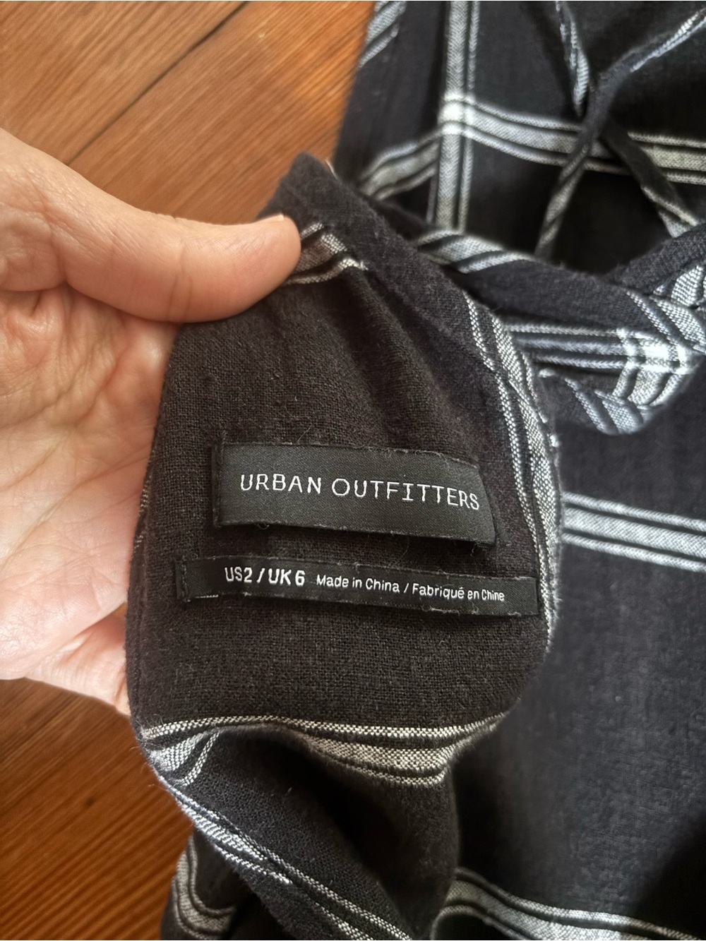 Urban Outfitters Black Jumpsuit with White Windowpane Check - Picture 7 of 8